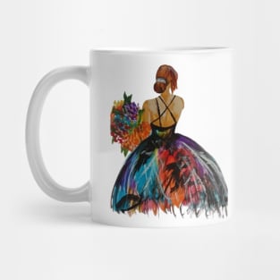 Girl with Bouquet: Radiant Elegance Mug